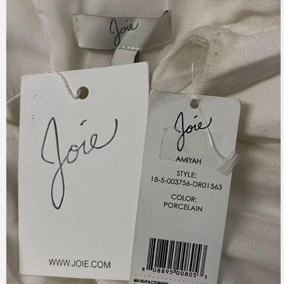 $498 Joie Women's White Tiered Fringe Jewel Neck Amiyah Shift Dress Size 2 - Picture 6 of 6